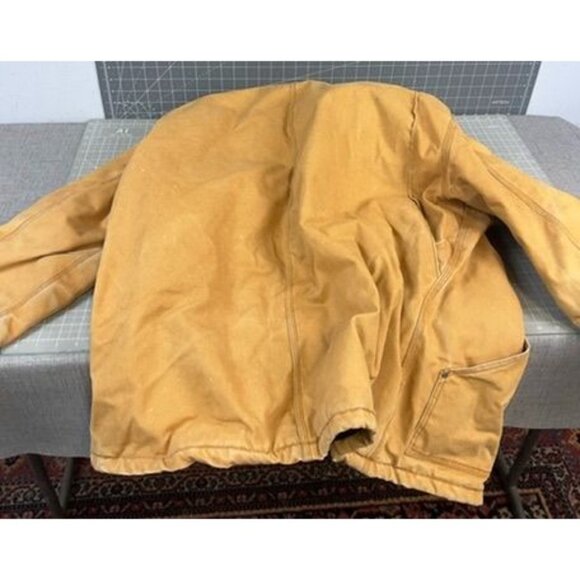 Big Smith Men's L/XL Insulated Chore/Work Coat Brass Zipper Tan Canvas Durable O - Picture 7 of 8